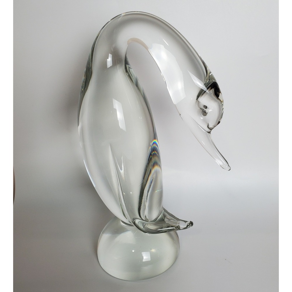 Rare Cristallo Clear Duck Goose Swan Birds Pair Glass Murano? Archimede Seguso? - Picture 10 of 15